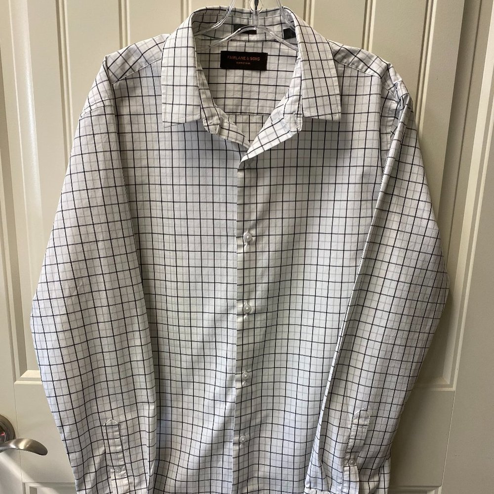 White Plaid Dress Shirt